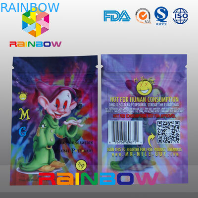 Kundenspezifischer Kräuterweihrauch-Reißverschluss des Drucklogo-M.G sackt Gewürz-Rauch-Tasche 5g 4g ein