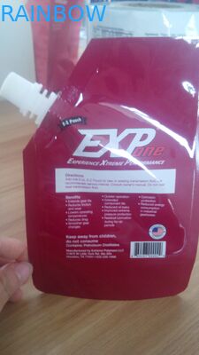 Rote Standardflüssigkeit FDAs, die Plastiktasche/verpacken, flexible stehen oben Tüllenbeutel