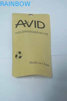 Transparentes vorderes Brown-Kraftpapier-Verpackentaschen-Heißsiegel-Beutel mit kleinem rundem Fall-Loch