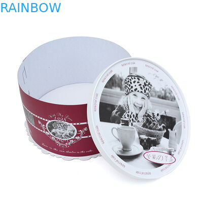 Dekorative rote und weiße runde Pappverpackenkasten-Geburtstags-Tortenschachtel