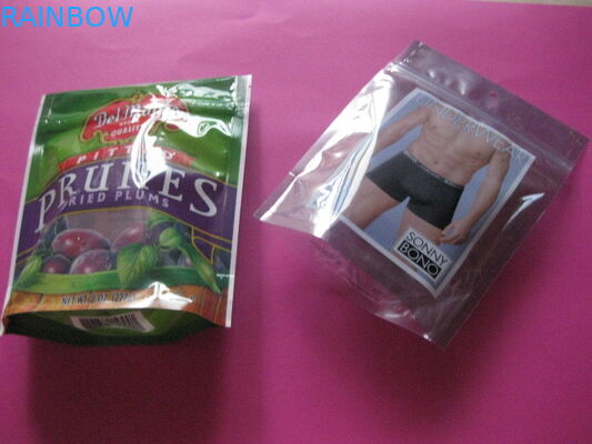 Plastik stehen Sie oben Reißverschluss-kundenspezifisches Druckkleiderverpackentasche für Underware