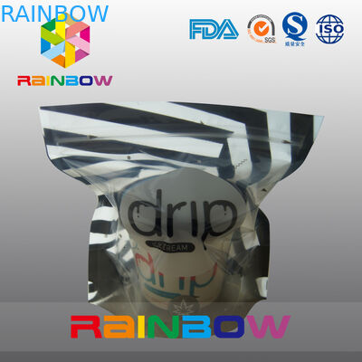 Stehen Sie oben die glatten Eiscreme-Plastikbeutel, die mit klarem Fenster und Reißverschluss verpacken