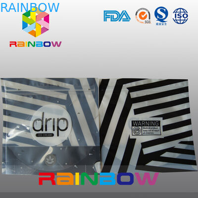 Stehen Sie oben die glatten Eiscreme-Plastikbeutel, die mit klarem Fenster und Reißverschluss verpacken