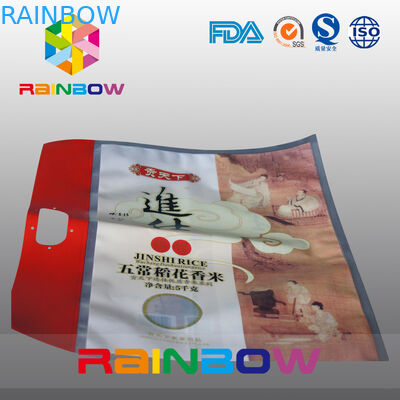Gewohnheit druckte Siegelreis-Tasche BOPP-Mattendedrei Seite 5kgs/8kgs