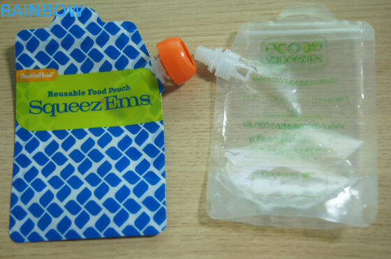 Der wiederversiegelbare Nahrungsmittelgrad stehen oben Säuglingsnahrungs-Seiten-Tüllen-Taschen-Gewohnheit mit Reißverschluss gedruckt