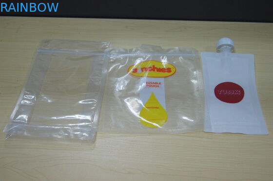 Der wiederversiegelbare Nahrungsmittelgrad stehen oben Säuglingsnahrungs-Seiten-Tüllen-Taschen-Gewohnheit mit Reißverschluss gedruckt