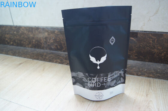 Lamellierte schwarze Mattteebeutel, die Aluminiumfolie-Kaffee-Taschen verpacken