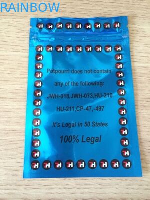 Drei Seiten siegelten Kräuterweihrauch-Aluminiumfolie-Taschen mit Reißverschluss heiß