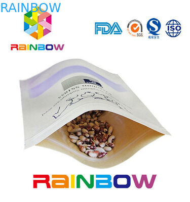 Flache Unterseite Brown fertigte Papiertüten/Kraftpapier-Tasche mit Reißverschluss besonders an