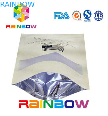 Flache Unterseite Brown fertigte Papiertüten/Kraftpapier-Tasche mit Reißverschluss besonders an