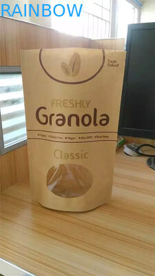 Die Gewohnheit, die gedruckt wird, stehen oben Kraftpapier-Tasche, die Imbiss-Tasche, die mit Fenster verpackt