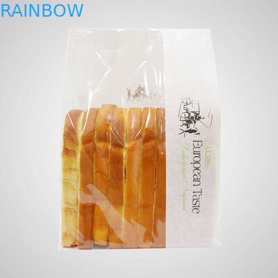 Weiße Kraftpapier-Tasche für Brot/stehen oben Beutel mit Plastik und klarem Fenster