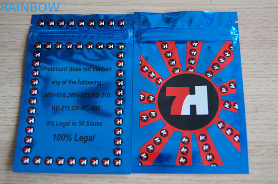 Aufbereitetes lamelliertes Aluminiumfolie-Verpacken Kräuter - Weihrauch-Plastik-Reißverschluss-Tasche