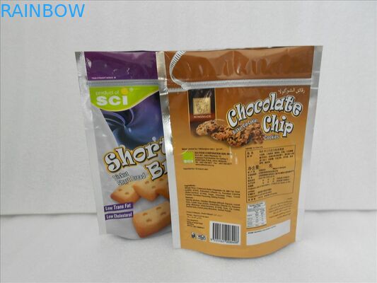 Das wiederversiegelbare Plastikfolien-Beutel-Verpacken steht oben Aluminiumfolie-lamellierte Taschen mit Reißverschluss