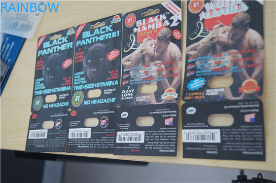 Mamba 2 des schwarzen Mambas 1 des schwarzen Panthers schwarzes Blasen-Karte, die das sexuelle Pillen-Verpacken verpackt