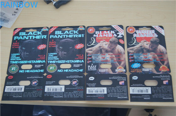 Mamba 2 des schwarzen Mambas 1 des schwarzen Panthers schwarzes Blasen-Karte, die das sexuelle Pillen-Verpacken verpackt