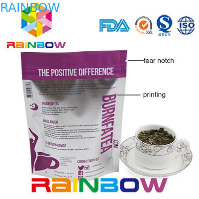 Gusseted Doy-Satz-Kraftpapier-Seitentee-Verpackentaschen-Aluminiumfolie-Plastikbeutel mit Reißverschluss