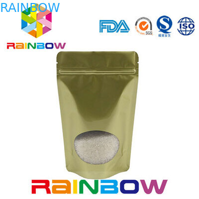 kundengebundene Druckverpackentaschen der aluminiumfolie mit und klarem Fenster mit Reißverschluss