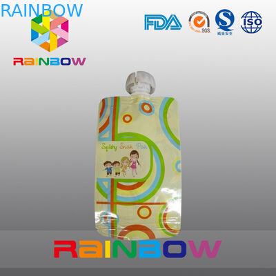 Nahrungsmittelgrad-Säuglingsnahrungs-Beutel-Tüllen-Beutel, der mit Spitzentülle u. dauerhaftem Reißverschluss verpackt