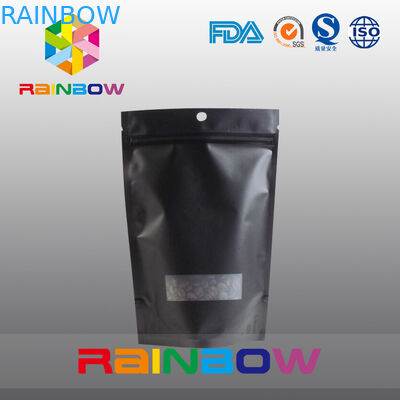 Kundengebundene Aluminiumfolie 2oz zeichnete schwarzen Matt stehen oben Kaffee-Tasche mit Ventil