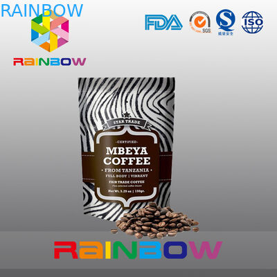 Kundengebundene Aluminiumfolie 2oz zeichnete schwarzen Matt stehen oben Kaffee-Tasche mit Ventil