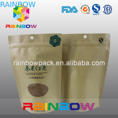 Recyclebares 2oz Kraftpapier Doypack stehen oben Kaffee-Taschen mit Fenster