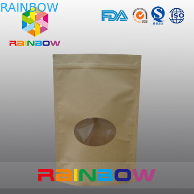 Recyclebares 2oz Kraftpapier Doypack stehen oben Kaffee-Taschen mit Fenster