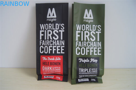 Kundengebundene SeitenAluminiumfolie-Kaffeetaschen des keils mit Ventil, rotes Grün