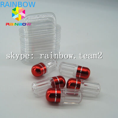 Plastikmedizinflasche der klaren Kapsel, Sexpillenbehälter mit Aluminiumfoliegoldkappe