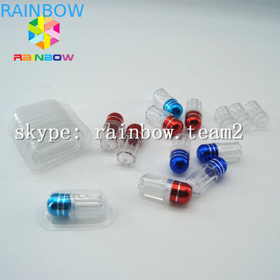 Plastikmedizinflasche der klaren Kapsel, Sexpillenbehälter mit Aluminiumfoliegoldkappe