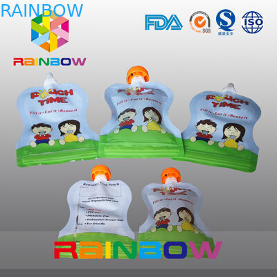 Transparente herausgespritzte Beutel mit Reißverschluss, die für Fruchtsaft/Milch verpacken