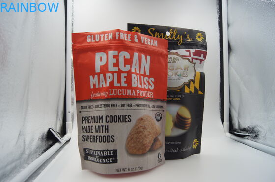 Die Doypack-Reißverschluss-Imbiss-Tasche, die für Keks verpackt, Gewohnheit druckte stehen oben Beutel