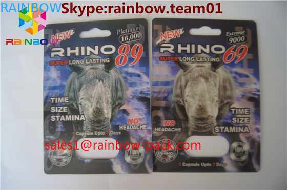 Karte FXs 25000 des Drucken 3D druckte lentikulare Gewohnheit Karte Plastiks 3D den Sex des Nashorns V7 3D, der Pillenkarte des Sexs 3D pillspackaging ist