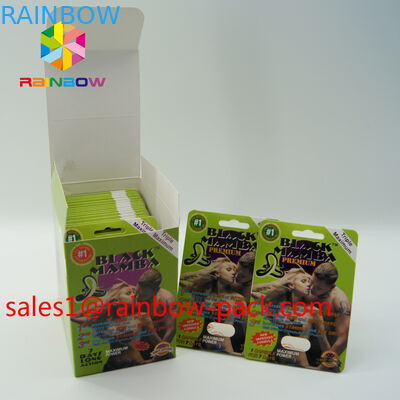 die heißen Sexpillen des schwarzen Mambas 3D cards3d der Karte des Verkaufs 3D Druck, diesexpille der Papierkarte 3D verpacken, kardieren Verbesserungspillenkästen