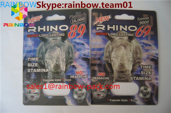 Karten/3D-Druckkartennashorn-Blasenpapier Ca der karte 3D der heißen Effektsexpille des schwarzen Mambas 3D der Karte des Verkaufs 3D Druckverpacken