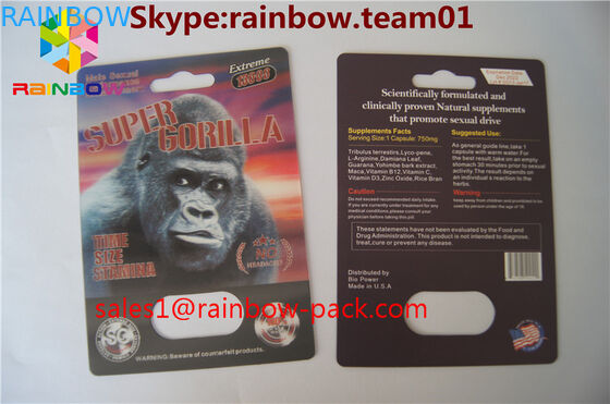 Karten/3D-Druckkartennashorn-Blasenpapier Ca der karte 3D der heißen Effektsexpille des schwarzen Mambas 3D der Karte des Verkaufs 3D Druckverpacken