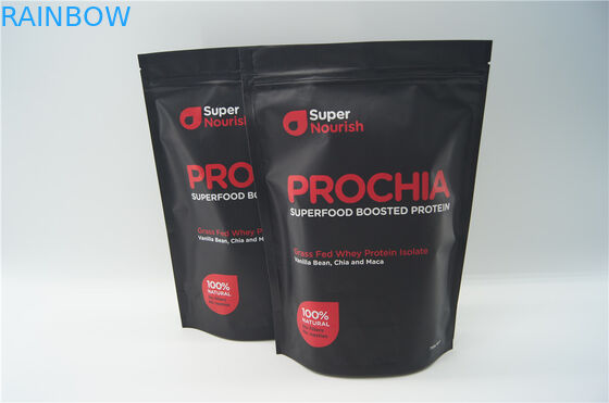 Die kundenspezifische aufbereitete Aluminiumfolie stehen oben das Reißverschluss-Beutels-Molkeprotein-Verpacken