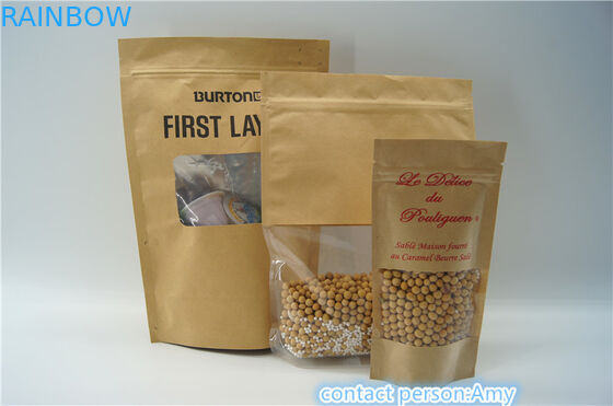 Kraftpapier-wiederversiegelbare mit Reißverschluss stehen oben Beutel/Verpacken- der Lebensmittelbeutel