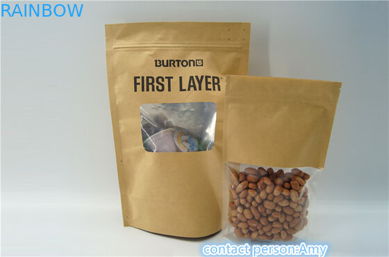 Kraftpapier-wiederversiegelbare mit Reißverschluss stehen oben Beutel/Verpacken- der Lebensmittelbeutel