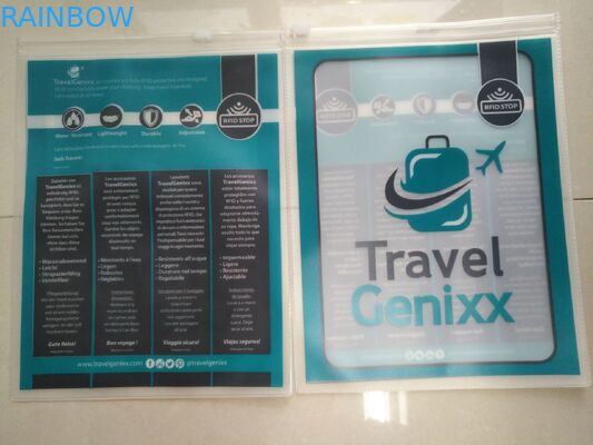 Klare transparente PVC-Tasche, Seitendichtung der Kleidung Pin-PVC-Aufhänger-Taschen-drei