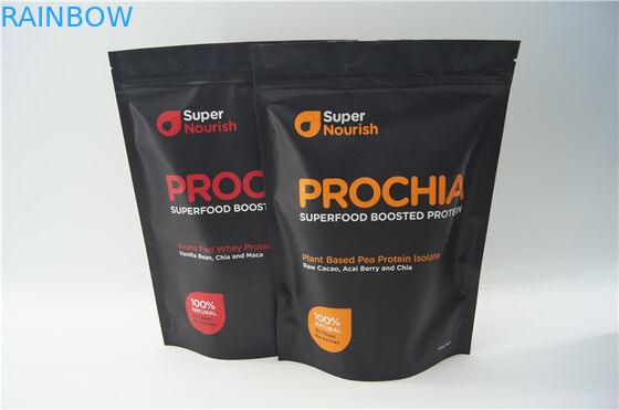 Matt druckte Aluminiummolkeproteinpulvertasche/Aluminiumfolie stehen oben Reißverschlussbeutel