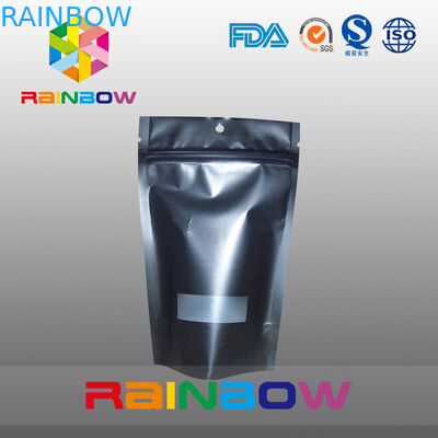 Wiederverwendbarer schwarzer Kaffee-Taschen-Gravüren-Mattdruck Doypack mit Reißverschluss feuchtigkeitsfest