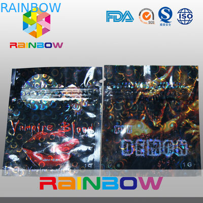 Lamellierte materieller Affe-Kräuterweihrauch-mini Taschen mit Reißverschluss mit Riss-Kerben