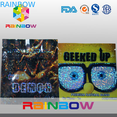 Lamellierte materieller Affe-Kräuterweihrauch-mini Taschen mit Reißverschluss mit Riss-Kerben