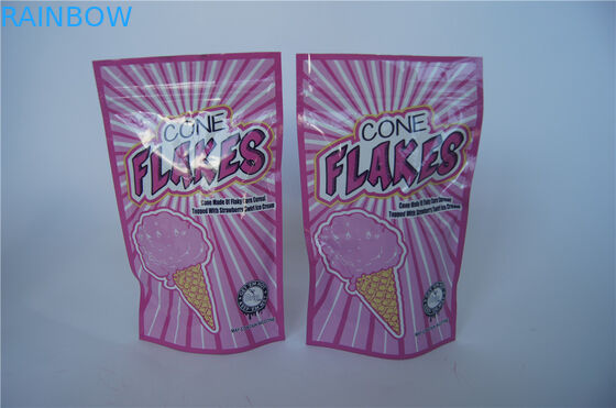 Beutel der kundenspezifisches Druckenfolien-CBD mit Reißverschluss, der gummiartiges Paket mit Tearnotches verpackt