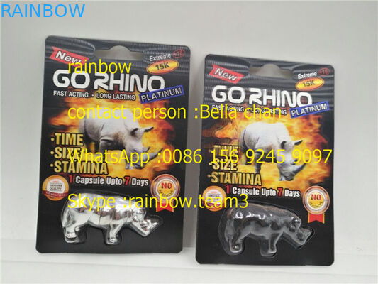 Rhino King USA Sexpillen Verpackung / Geh Rhino Pille Fall / Rhino 7 Plastik 3D-Karte