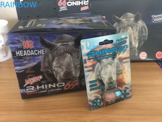 Heißes Verkauf Nashorn-männliche Verbesserungs-Pillen, die Karte und Schaukarton mit Effekt 3D verpacken