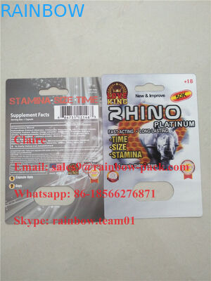 Neuestes 3D druckte falten-Karte Nashorn 25/verrücktes der männlichen Verbesserungspille Plastikblasenverpacken des Nashorns 50k