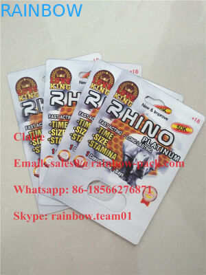 Erstklassige Verpackung der Nashornsex-Pille 3d/männliche Verpackungskarte der Verbesserungspillenverpackungsblase Karte/3d
