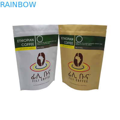Mattendfolie zeichnete stehen oben Kaffee-Tasche der Reißverschluss-Verpackentaschen-500g